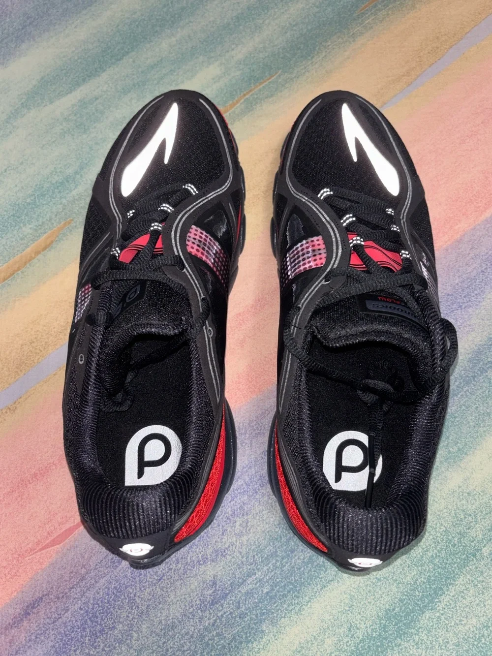 Brooks - PureFlow 3 running shoes black red size 11.5 sneakers athletic shoes
